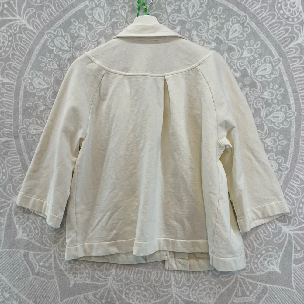 CROFT & BARROW CREAM CAPE BLAZER JACKET WARM XL TOP SHIRT BLOUSE POCKETS EUC